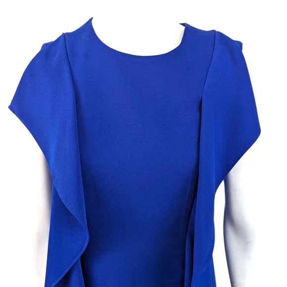 BCBG Maxazria Ruffle Cocktail Party Mini Dress Womens Small Blue Sleeveless - Picture 4 of 13